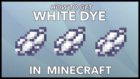 Minecraft White Dye How To Get White Dye In Minecraft