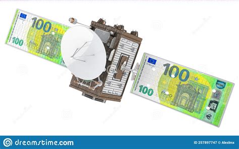 Satellit Mit 3d Darstellung Stock Abbildung Illustration Von