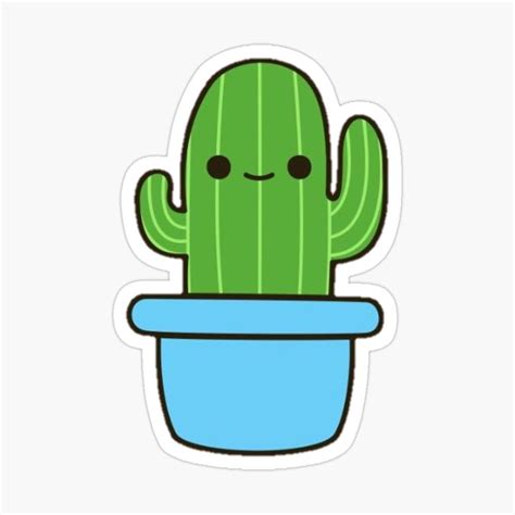 Cute Minimalistic Cactus Design Sticker By Fipko In 2021 Cactus