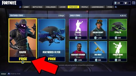 Complete list of all fortnite skins live update 【 chapter 2 season 5 patch 15.20 】 hot, exclusive & free skins on ④nite.site. Fortnite Battle Royale Glitch (Free skin) Get raven outfit ...