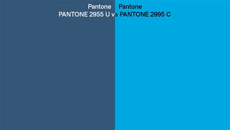 Pantone 2955 U Vs Pantone 2995 C Side By Side Comparison