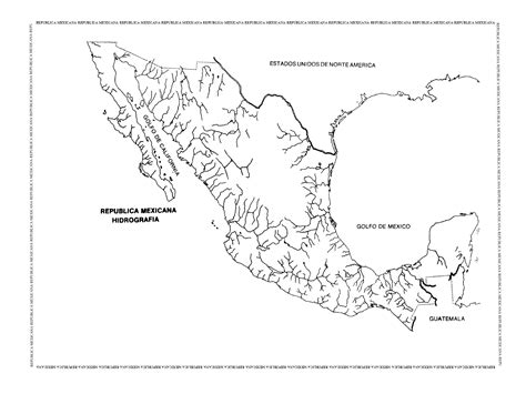 Mapa Hidrografia De La Rep Blica Mexicana Sin Nombres Republica My Xxx Hot Girl