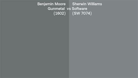 Benjamin Moore Gunmetal 1602 Vs Sherwin Williams Software Sw 7074