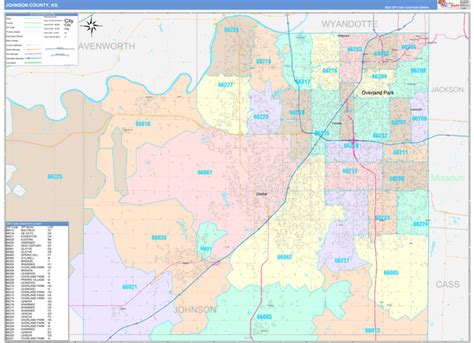Johnson County Ks Zip Code Maps Color Cast