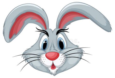 Cute Rabbit Head In Cartoon Style Stock Vector Illustration Of Animal