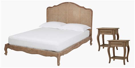 Target / furniture / living room furniture / accent furniture / rattan : Sienna Rattan Bed & 2 Rattan Bedside Tables | Feather & Black