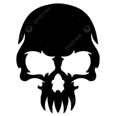 Seni Logo Siluet Kepala Tengkorak Vektor Logo Tengkorak Maskot