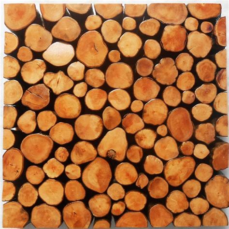 Wall Wood Log Wood Mosaic Wall Tiles Efflorescent Stump Pattern Tree