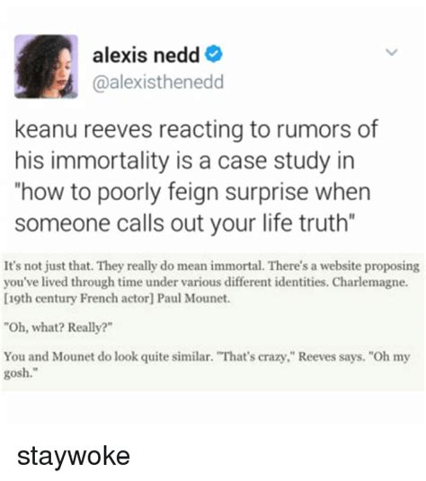 Alexis Nedd Keanu Reeves Reacting To Rumors Of His Immortality Is A