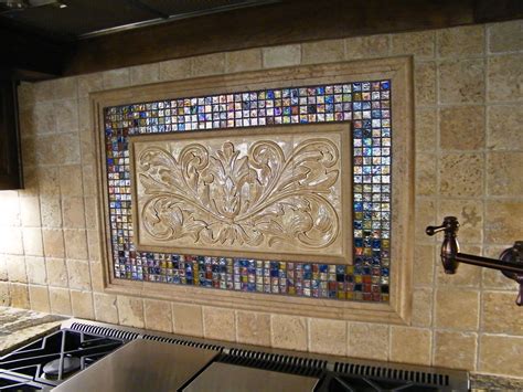 Decorative Tile Inserts Kitchen Backsplash Beveled Travertine