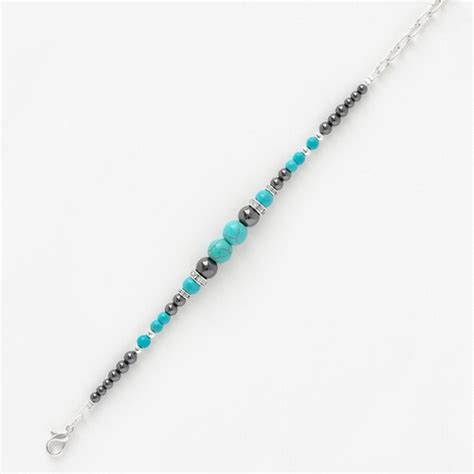 Turquoise Blue Bracelet Fine Stone Silver Etsy