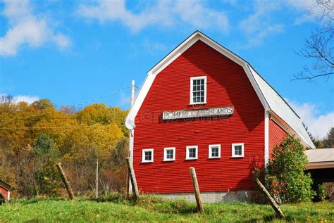A Red Barn In Rural Vermont In Autumn Editorial Photography Image Of