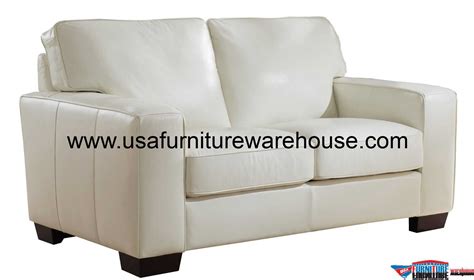 Kimberlly Full Top Grain Ivory White Leather Loveseat Usa Furniture