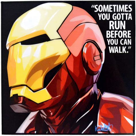 Pop Art Superhero Quotes Iron Man Marvel Avengers Framed Acrylic