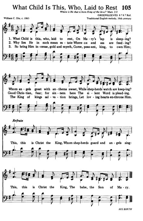 Hymns For The Living Church 105 What Child Is This Who Laid To Rest