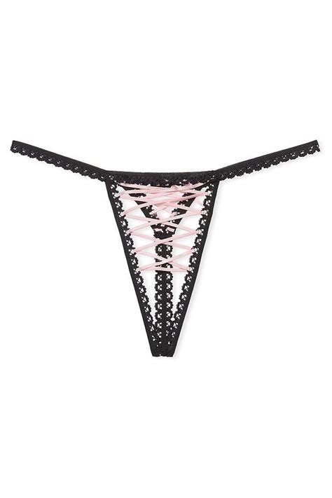 buy victoria s secret lace up crotchless knickers from the victoria s secret uk online shop