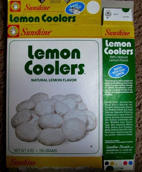Mid 1980s Sunshine Lemon Coolers Cookies Box My Childhood Memories