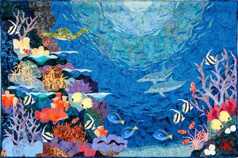 Under The Sea Landscape Art Quilts Seascape Quilts Ocean Art