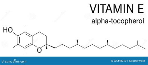 Vitamin E Alpha Tocopherol Molecule Skeletal Formula Stock