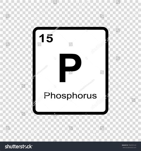 Phosphorus Chemical Element Sign Atomic Number Stock Vector Royalty