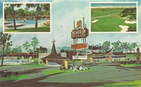 Vintage Travel Postcards Hawaiian Village Myrtle Beach South Carolina