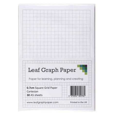 A5 Graph Paper 7mm 07cm Squared 30 Loose Leaf Sheets Grey Grid