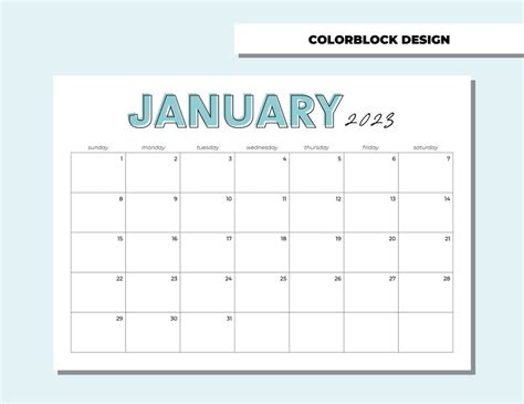 January 2023 Calendar Printable Calendar With Minimalist Etsy