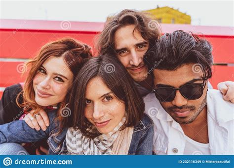 Best Friends Take A Selfie Outdoors With Natural Light Stock Image Image Of Group Adult