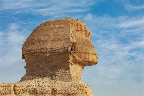 Great Sphinx Of Giza In Front Of The Great Pyramid Of Giza Stock Image