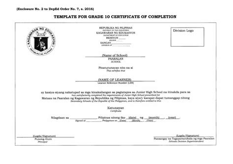 Deped Standard Format And Templates For Certificates Teacherph Images