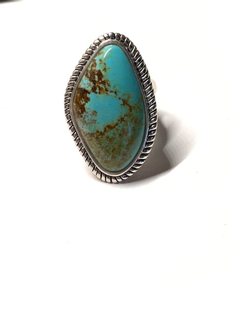 Turquoise Sterling Silver Ring By Designer Barse Size 8 FREE Etsy UK