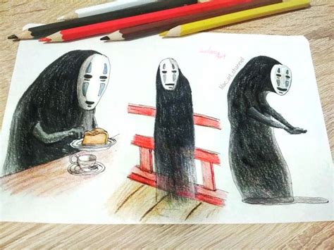 Spirited Away How To Draw No Face Kaonashi Easy Step By Step Pencils