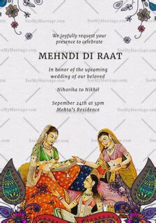 Wedding invitation wording for mehndi ceremony. Ladies Sangeet, Mehendi, Teej and Bridal Shower Functions ...