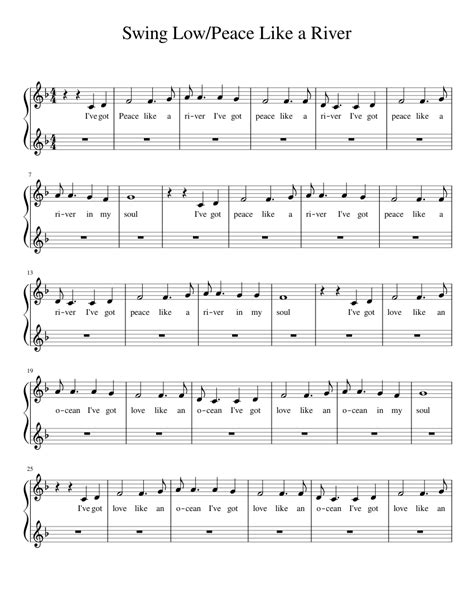 Our 5th annual peace song awards contest is now open for submittals. Peace Like a River Sheet music for Piano (Solo ...