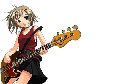 Female Anime Holding Electric Guitar Hd Wallpaper Wallpaper Flare