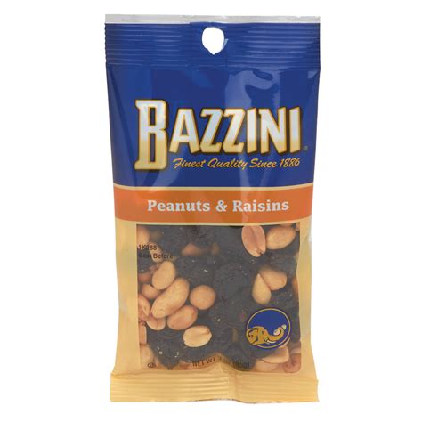 Bazzini Peanuts And Raisins 3 Oz Peg Bag Nassau Candy