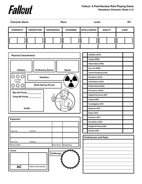 Fallout Character Sheet