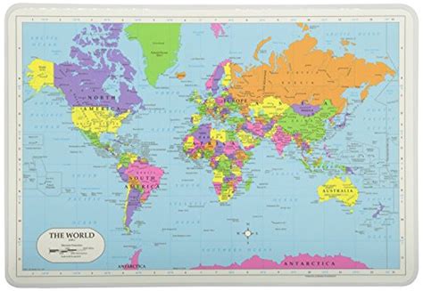 Painless Learning Educational Placemats World Map And World Flags Set
