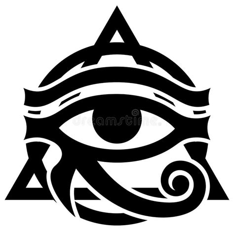 Stylized Black Eye Of Horus On White Background Vector Monochrome Illustration Stock Vector