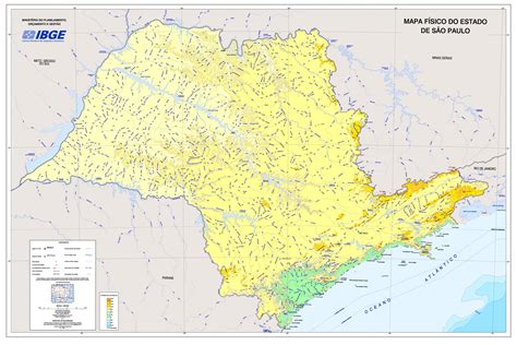 Relief São Paulo map Map of relief São Paulo Brazil