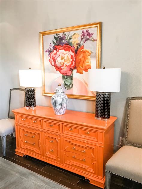Make A Statement In Your Dining Room With A Lacquered Bright Orange