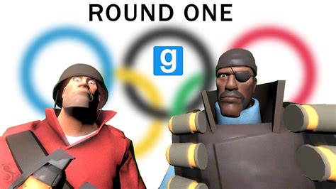 Tf2 Olympics Round 1 Soldier Vs Demoman In Garrys Mod Youtube