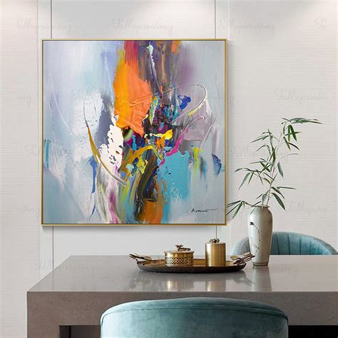 Original Acrylic Abstract Painting Wall Art Picture For Living Etsy