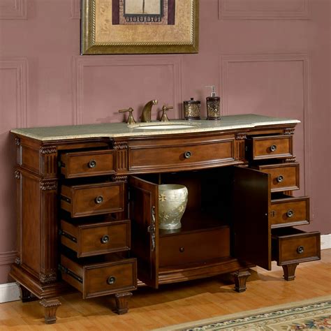 Silkroad Exclusive 60 Single Sink Cabinet Bathroom Vanity Set