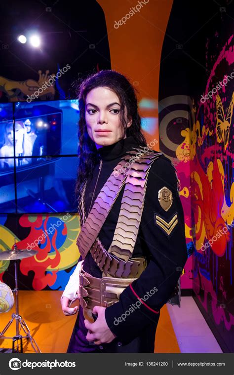 The Wax Figure Of Michael Jackson In Madame Tussauds Singapore Stock