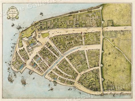 1660 Castello Plan New Amsterdam Historic Vintage Style Wall Map
