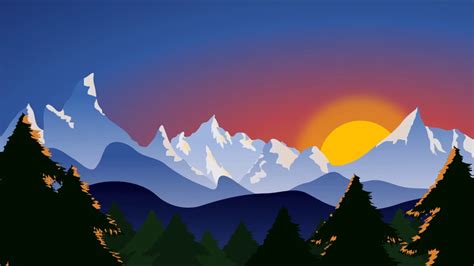 Landscape Vector Illustration Made With Inkscape Youtube