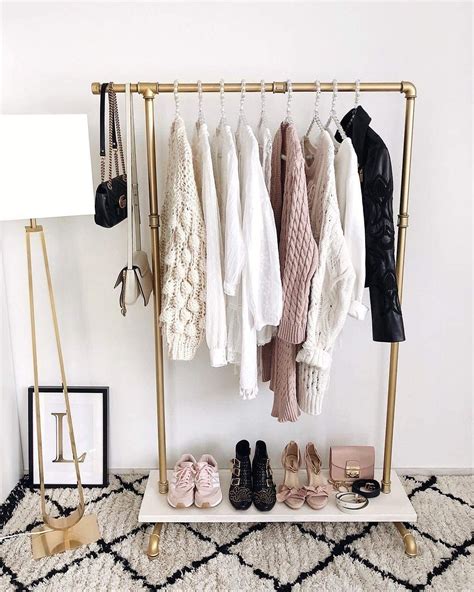 Buy Gold Pipe Clothing Rack Garment Rack With Shelves Retail Clothes