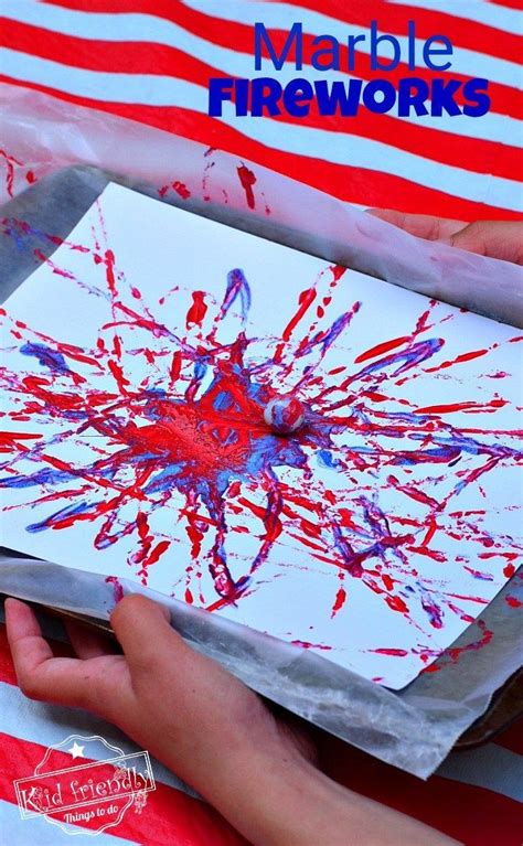 Fireworks Marble Painting Craft Easy And Fun Activity For Kids Fourth