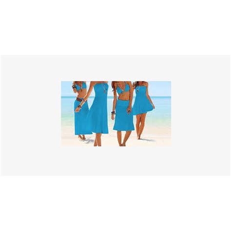 4 In 1 Strapless Beach Dress Assorted Colors Ships From Usa Blue